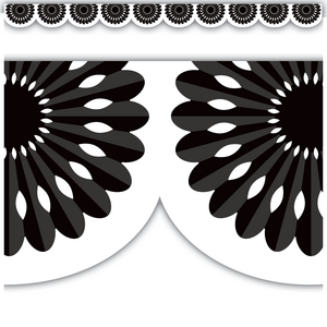 Black And White Fiesta Die Cut Border Trim