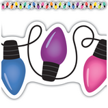 Colorful Holiday Lights Die Cut Border