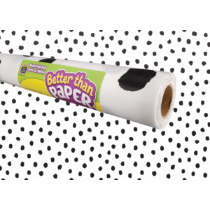 Black Painted Dots on White Better Than Paper Bulletin Board Roll