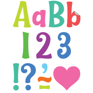 Colorful 4" Wild Whimsy Self-Adhesive Letters Combo Pack