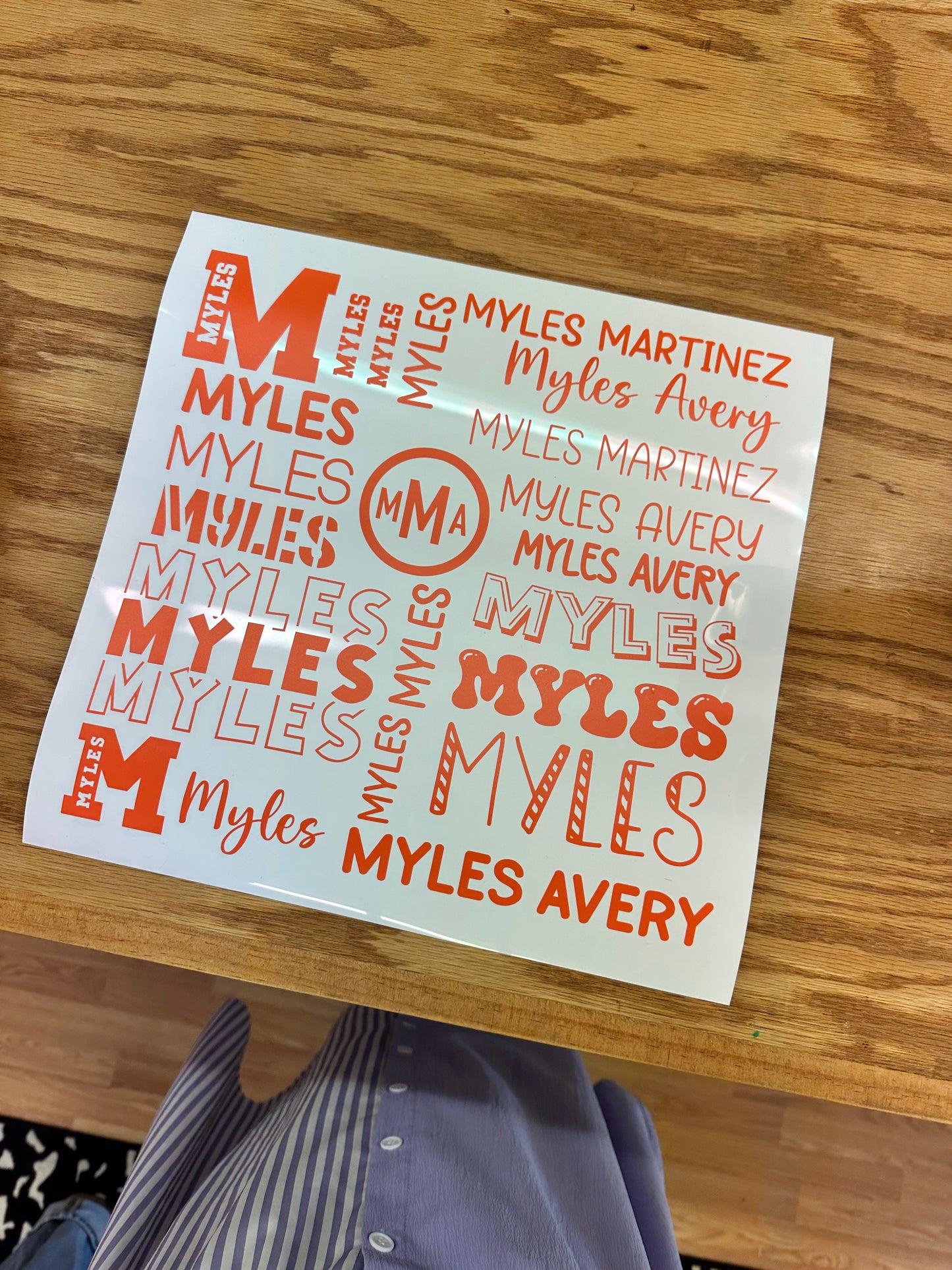 Vinyl Name Page