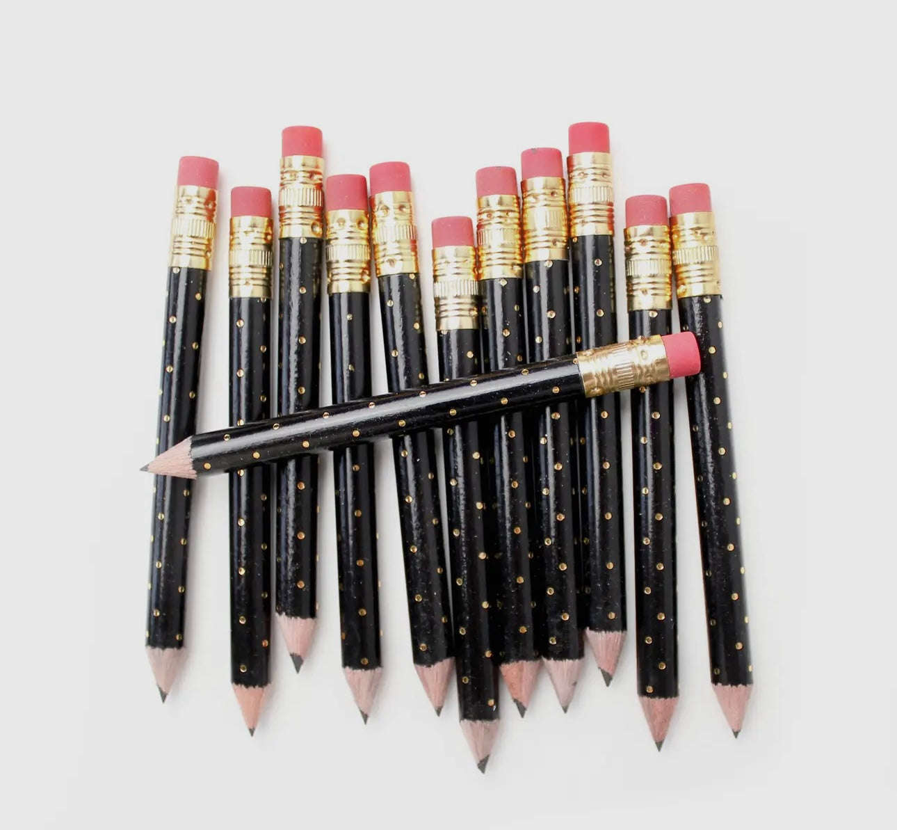 Mini Pencils - Gold Dot/Black
