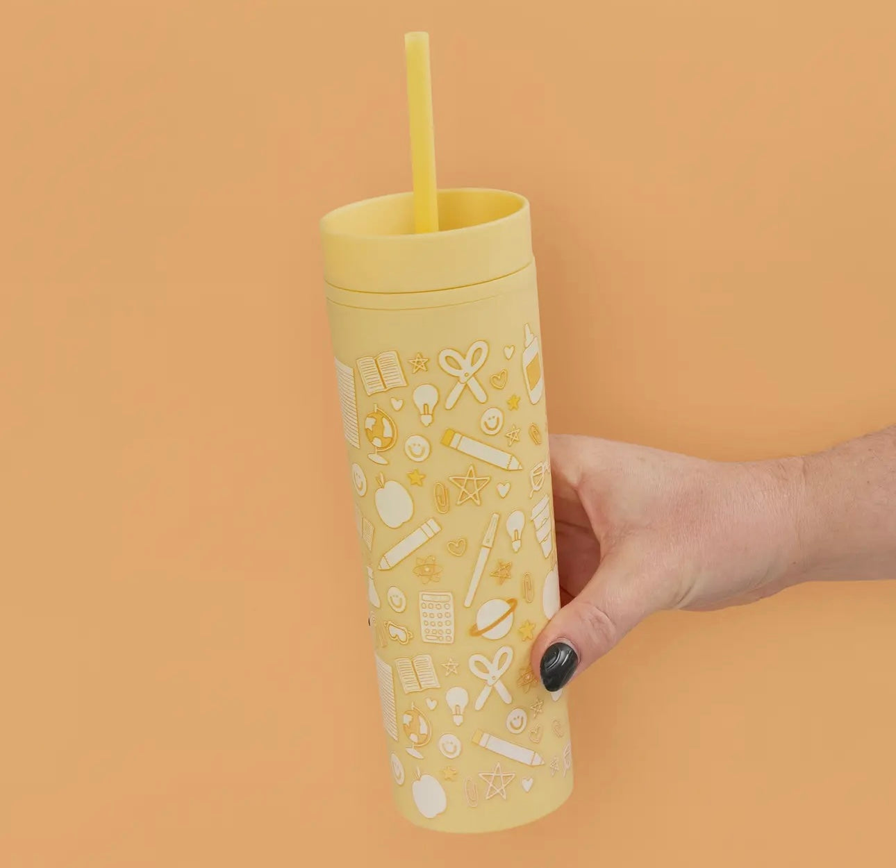 Classroom Icons Acrylic Tumbler - Yellow