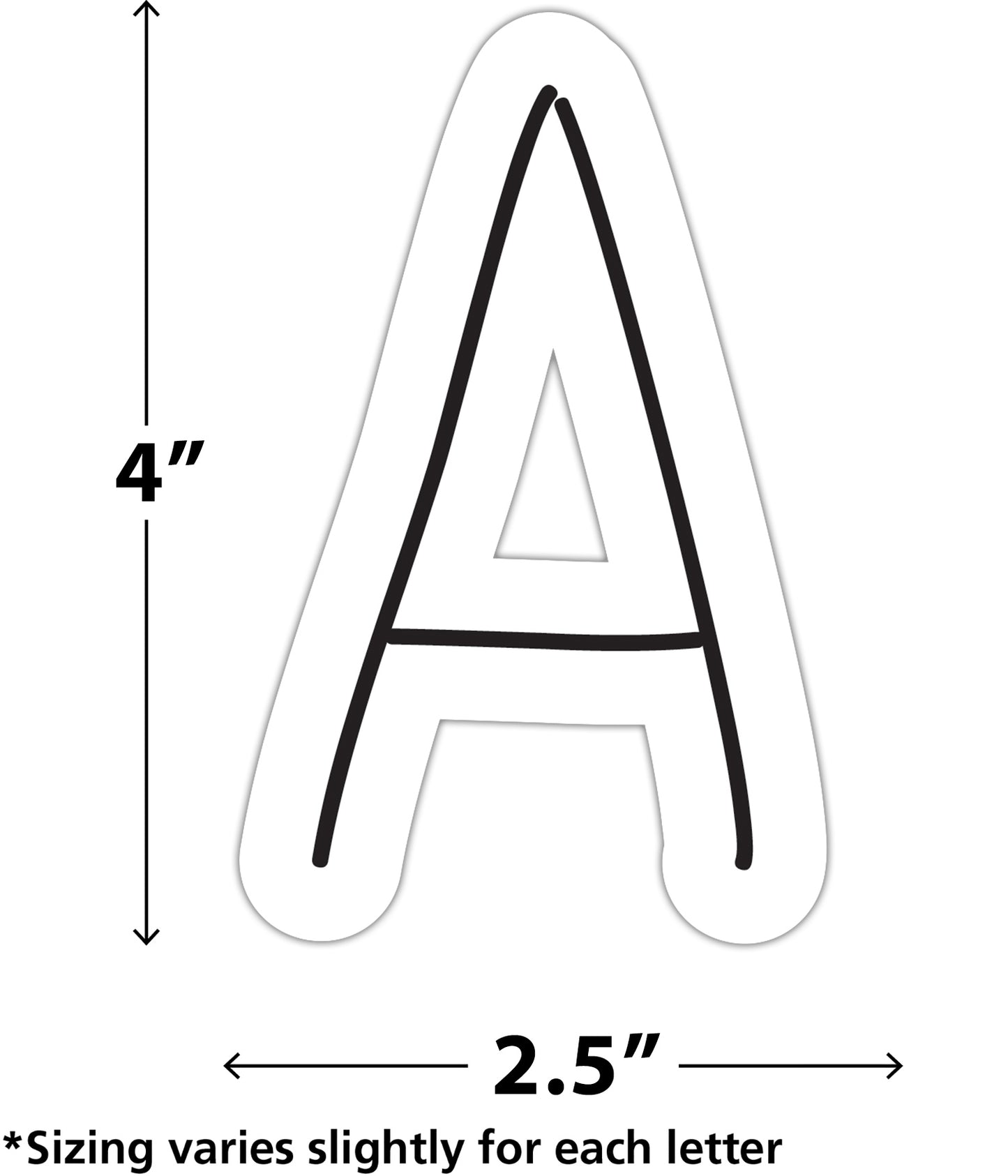 Black on White Hand Drawn 4" Letters Combo Pack