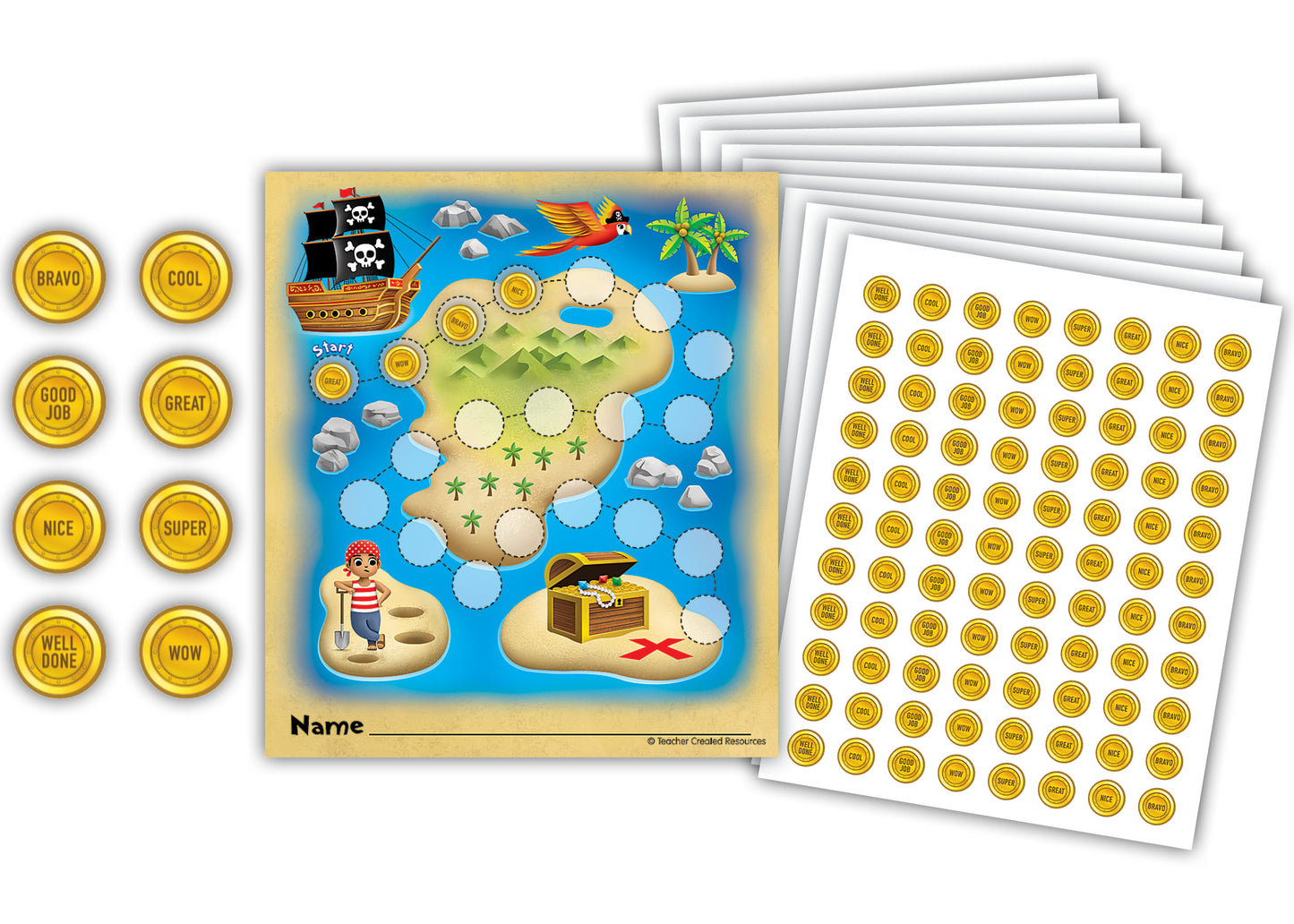 Treasure Hunt Reward Trackers With Stickers