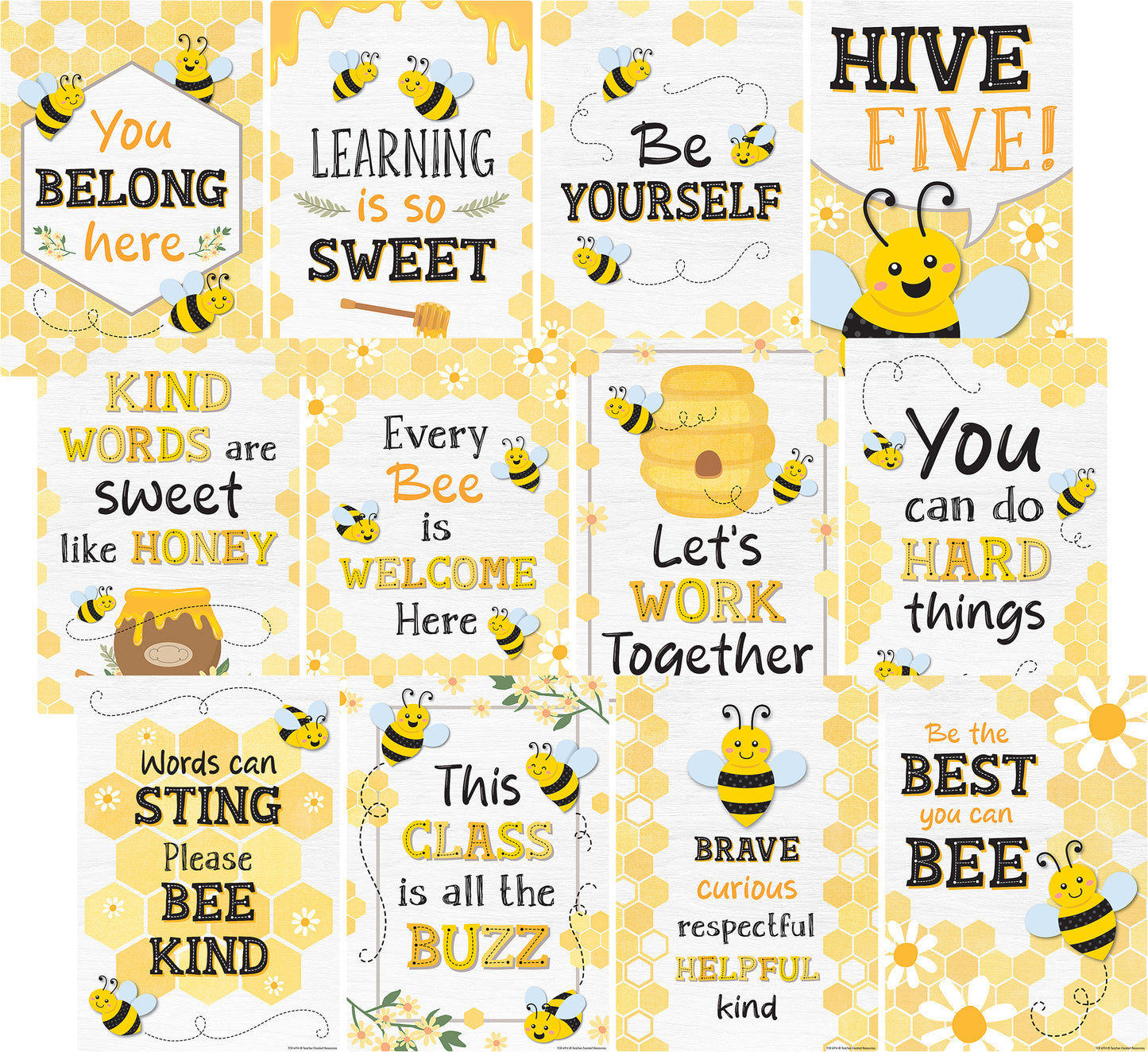 Buzzing Bees Positive Sayins Small Poster Pack