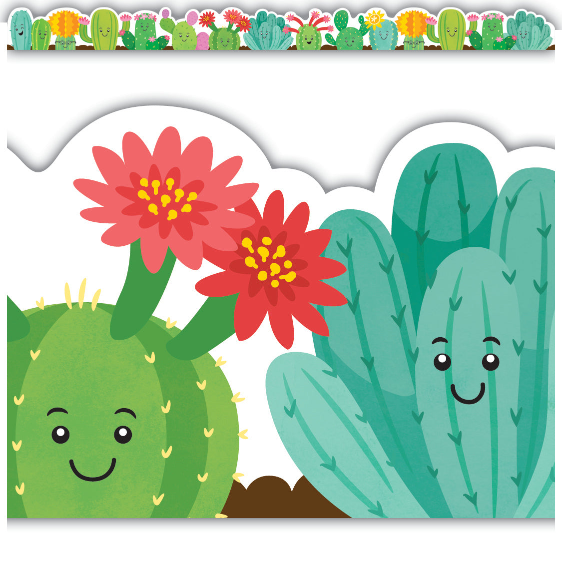 Happy Cactus Crew Die Cut Border Trim