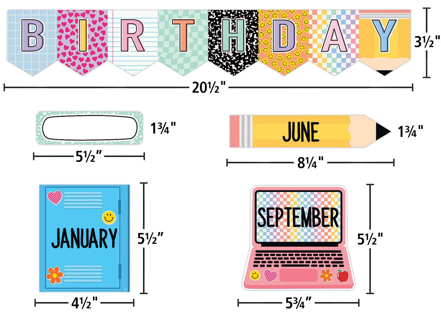 Cool for School Happy Birthday Mini Bulletin Board