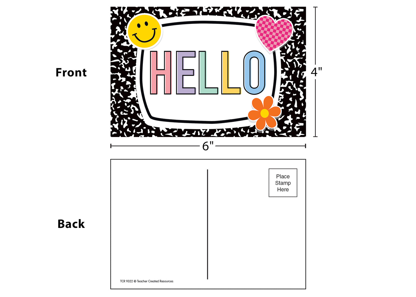 Cool For School Hello Postcards