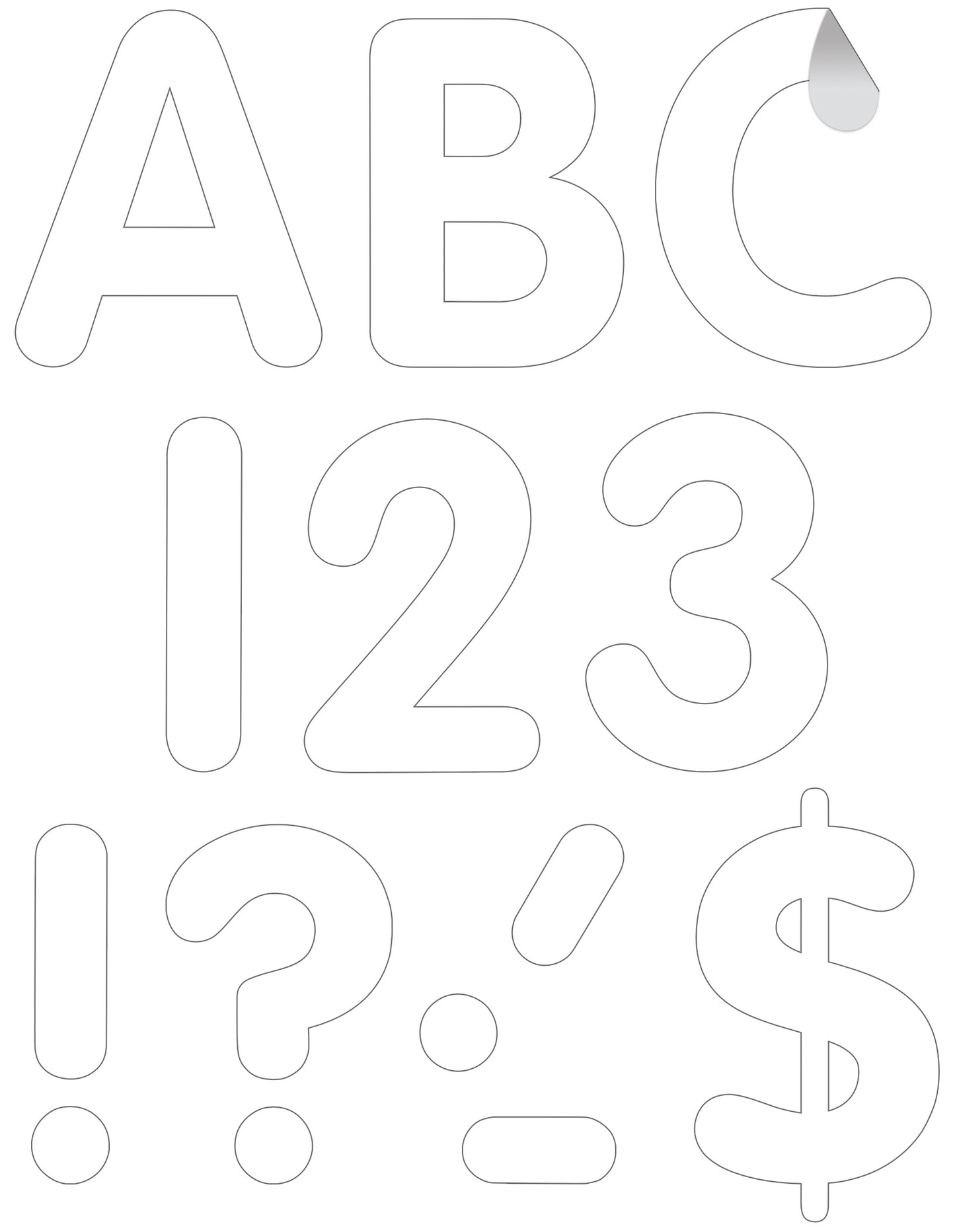 White 4" Classic Self-Adhesive Letters Uppercase