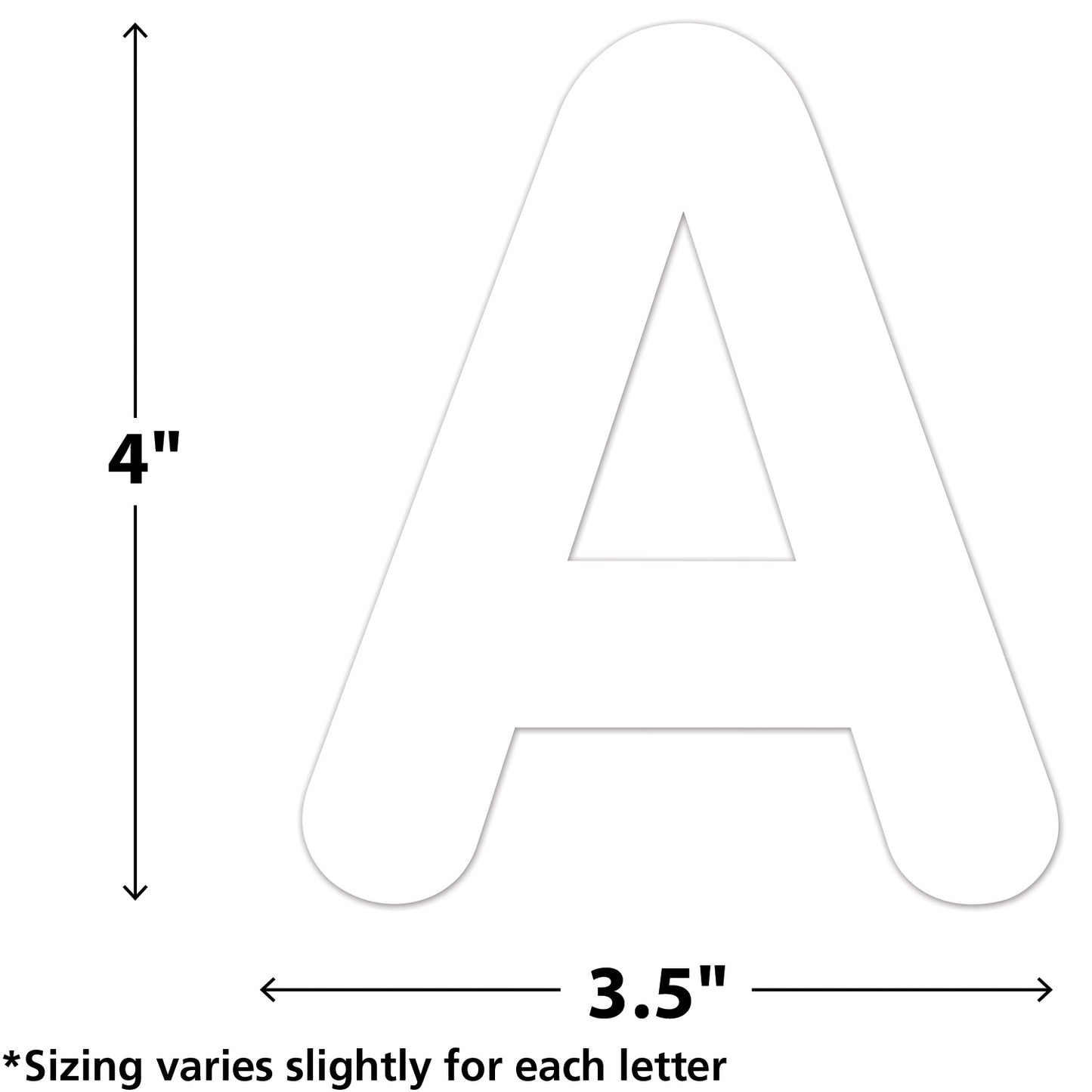 White 4" Classic Self-Adhesive Letters Uppercase