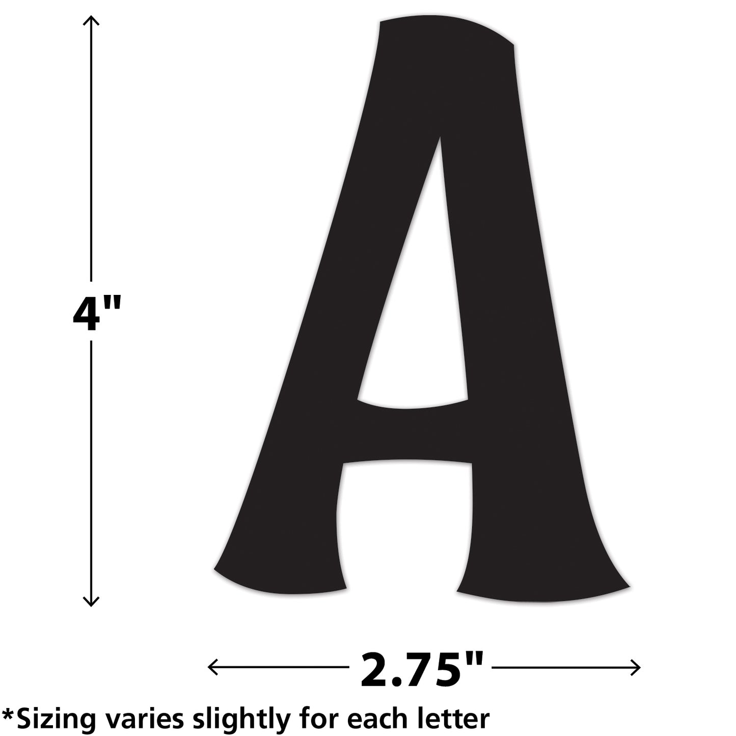 Black 4" Wild Whimsy Self-Adhesive Letters Combo Pack
