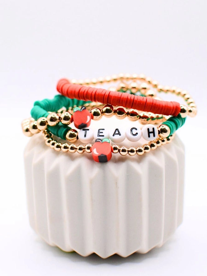 TEACH Bead Bracelet Stack