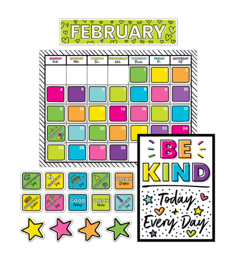 Kind Vibes Calendar Bulletin Board Se