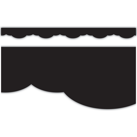 Black Fancy Scallops Border Trim