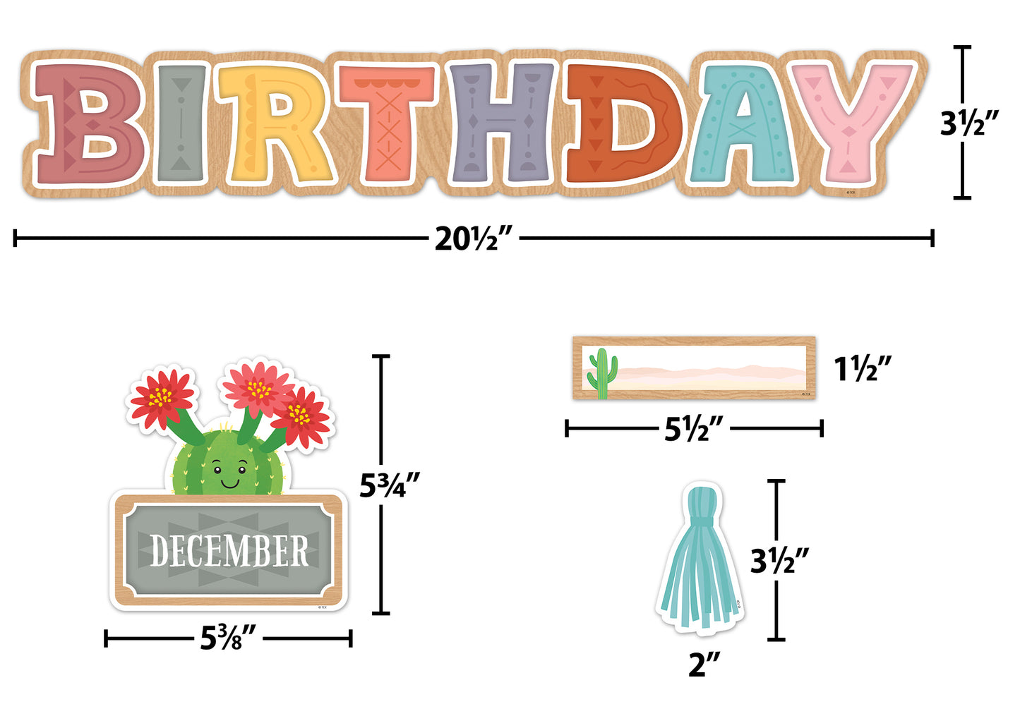 Happy Cactus Crew Happy Birthday Mini Bulletin Board