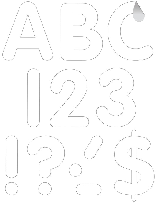 White 4" Classic Self-Adhesive Letters Uppercase