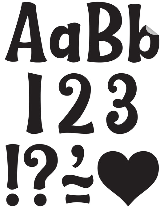 Black 4" Wild Whimsy Self-Adhesive Letters Combo Pack
