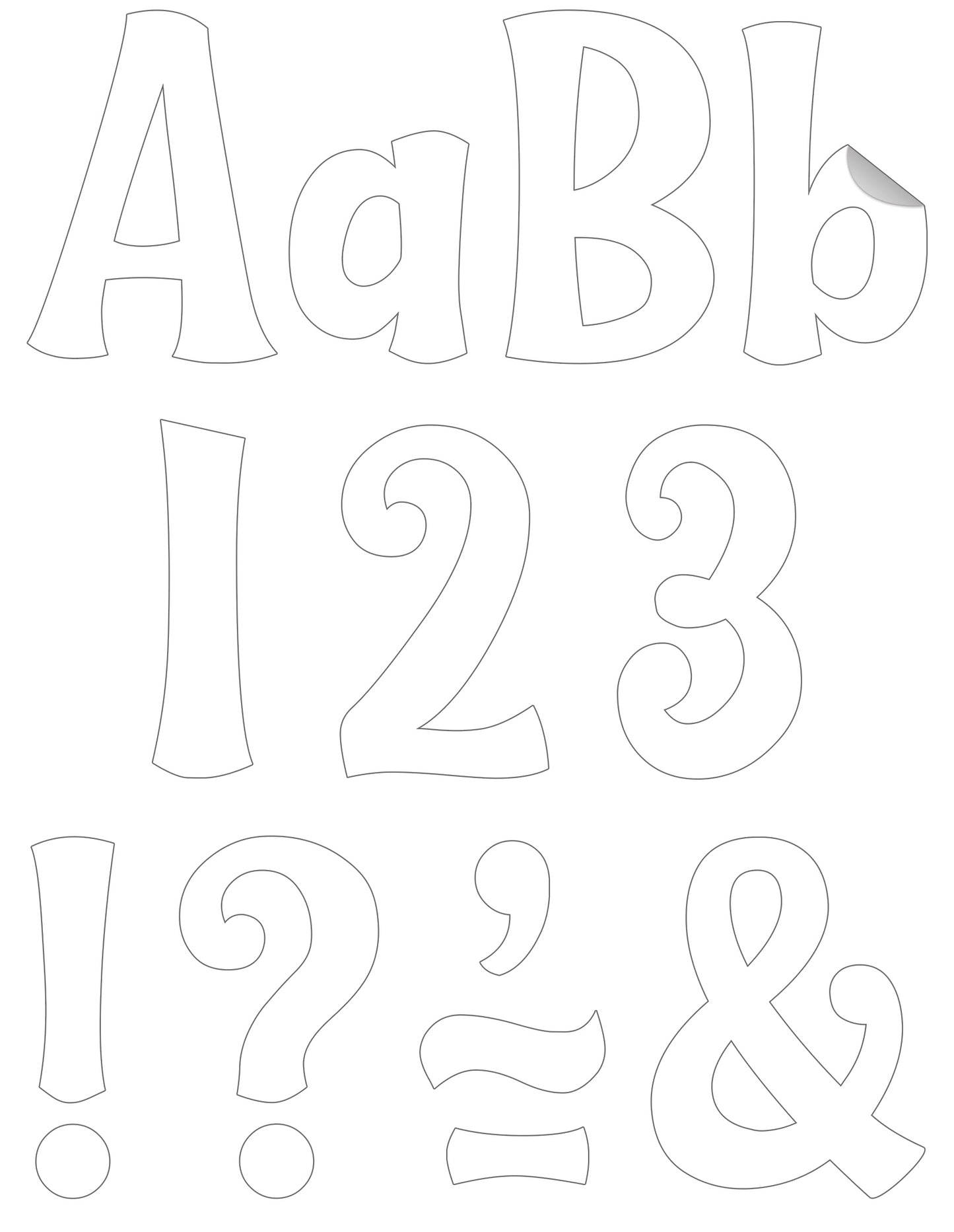 White 4" Wild Whimsy Self-Adhesive Letters Combo Pack