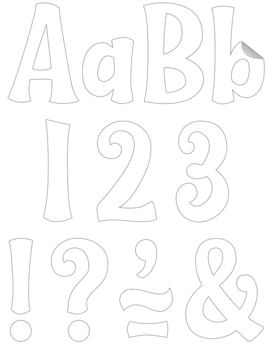 White 4" Wild Whimsy Self-Adhesive Letters Combo Pack