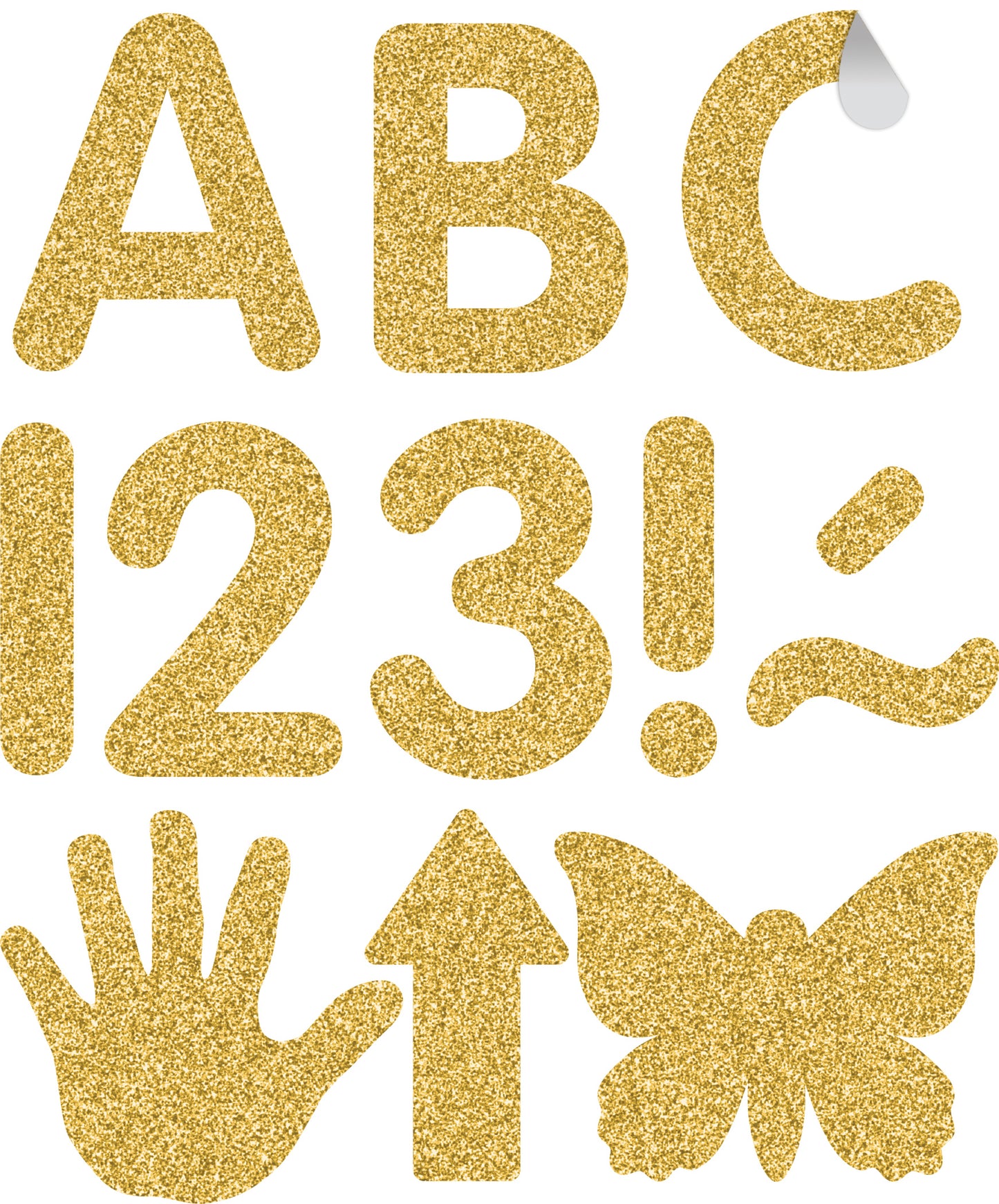 Gold Glitz 2" Classic Self-Adhesive Letters Uppercase
