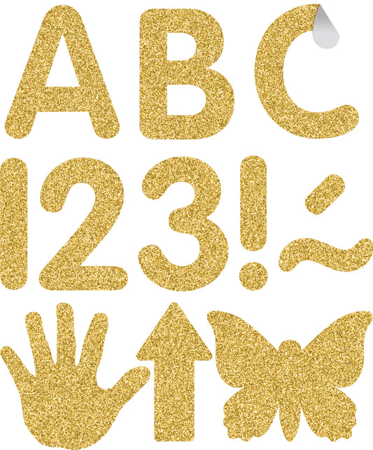 Gold Glitz 2" Classic Self-Adhesive Letters Uppercase