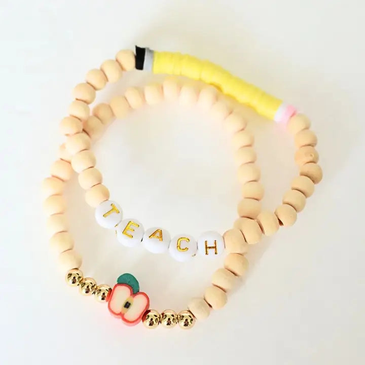 Teacher Bead Bracelet Stack